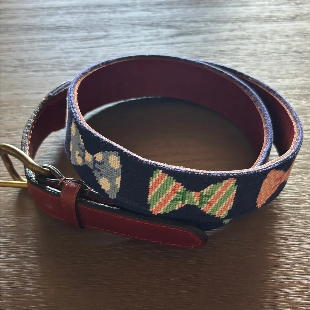 Hand-Stitched Needlepoint Boys Belt